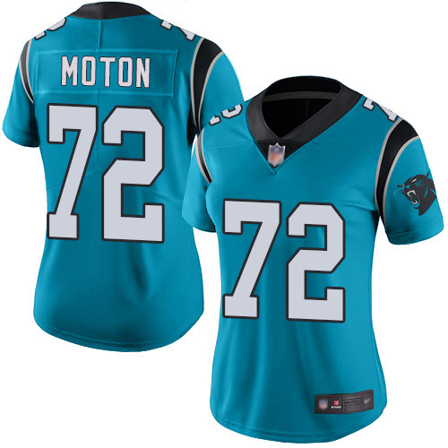 Carolina Panthers Limited Blue Women Taylor Moton Jersey NFL Football #72 Rush Vapor Untouchable